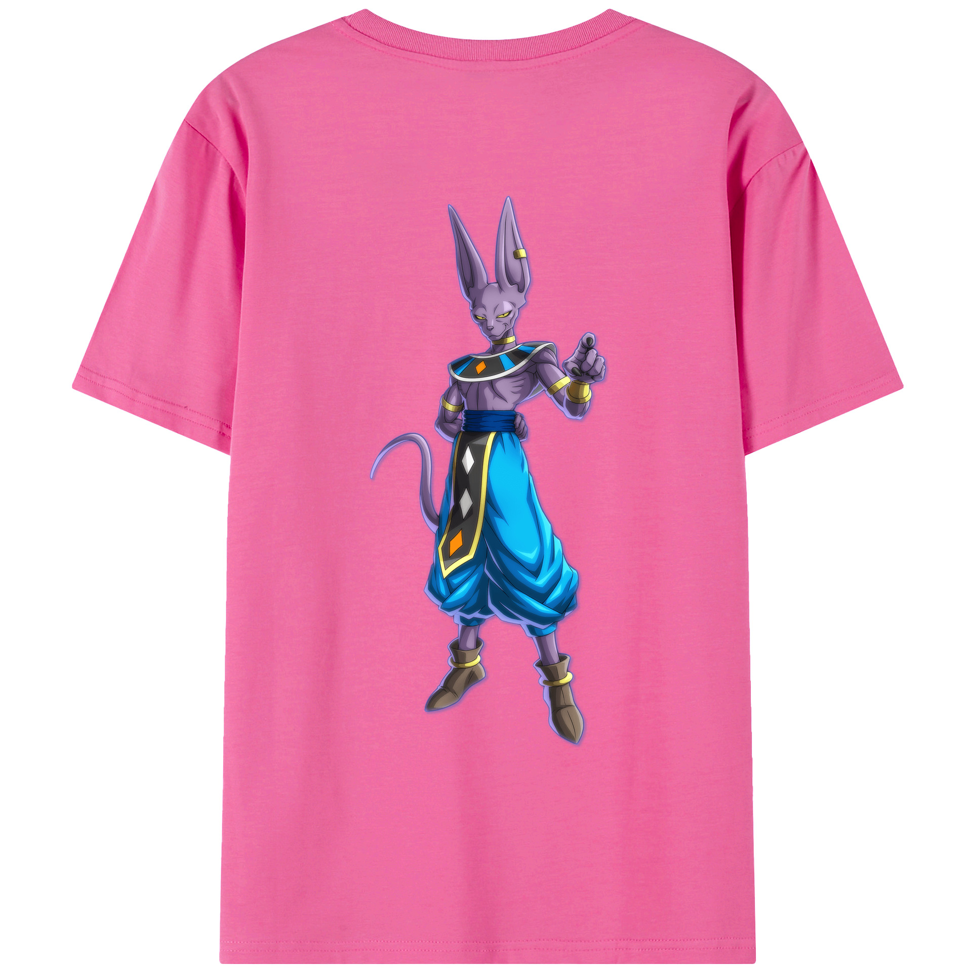 （画像用） ドラゴンボール ビルス 破壊神ビルス DRAGON BALL Beerus Birusu レディース半袖Tシャツ(バックプリント)